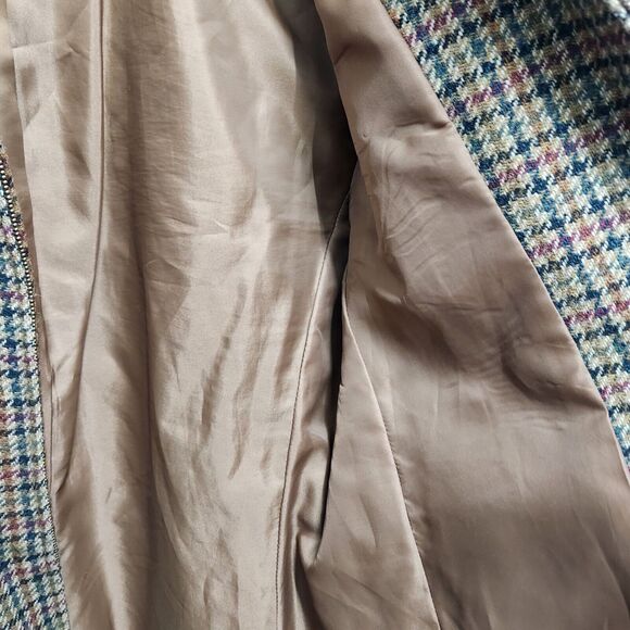 Vintage Character Suburban Wear Houndstooth Wool Lined Tailored Blazer Jacket 12 - Picture 9 of 16